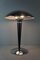 Vintage Scandinavian Bauhaus Style Mushroom Table Lamp in Chrome 2