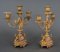 19th Century Napoleon III Gilt Bronze and Porcelain Candleholders, Set of 2 2