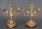 19th Century Napoleon III Gilt Bronze and Porcelain Candleholders, Set of 2 1