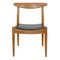 W1 Dining Chairs in Oak and Black Leather by Hans Wegner, 1960s, Set of 8, Image 2
