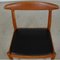 W1 Dining Chairs in Oak and Black Leather by Hans Wegner, 1960s, Set of 8 7
