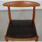 W1 Dining Chairs in Oak and Black Leather by Hans Wegner, 1960s, Set of 8 6