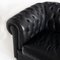 Chesterfield Drei-Sitzer Sofa aus schwarzem Leder von Natuzzi 10