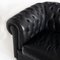 Chesterfield Three-Seater Sofa in Black Leather by Natuzzi 10