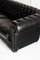 Canapé Chesterfield Trois Places en Cuir Noir par Natuzzi 15