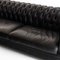 Chesterfield Three-Seater Sofa in Black Leather by Natuzzi 9