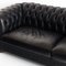 Chesterfield Drei-Sitzer Sofa aus schwarzem Leder von Natuzzi 8