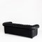 Chesterfield Three-Seater Sofa in Black Leather by Natuzzi 4