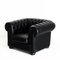 Chesterfield Black Leather Chair by Natuzzi, Image 2