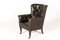 Antique English Leather Chair, 1800s, Image 1