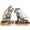 Art Deco Cat and Bulldog Bookends by Irenée Rochard, 1930, Set of 2 1