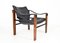 Chelsea Lounge Chair in Black Faux Leather and Teak by Maurice Burke for Arkana England, 1960s 2