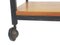 Small Mid-Century Modern Serving Table in Black Metal and Teak on Wheels, 1950s, Image 2