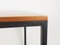 Small Mid-Century Modern Serving Table in Black Metal and Teak on Wheels, 1950s 7