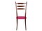 Wooden and Magenta Fabric Dining Chairs by Paolo Buffa, 1950s, Set of 4 7