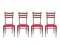 Wooden and Magenta Fabric Dining Chairs by Paolo Buffa, 1950s, Set of 4, Image 6