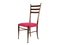 Wooden and Magenta Fabric Dining Chairs by Paolo Buffa, 1950s, Set of 4 2
