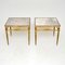 Vintage French Brass and Marble Side Tables, 1950, Set of 2 2