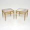 Vintage French Brass and Marble Side Tables, 1950, Set of 2, Image 1
