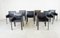 Vintage Dining Chairs in Black Leather by De Couro Brazil, 1980s, Set of 8 1