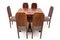 Tavolo da pranzo Art Déco con sedie, Polonia, anni '40, set di 7, Immagine 2