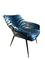 Mid-Century Armchair in Blue Zebra Print Velvet, Europe, 1962, Image 8