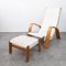 Fauteuil et Repose-pieds Modernistes attribués à Jizba de Krásná Jizba, Ex-Tchécoslovaquie, 1940s, Set de 2 1