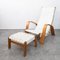 Modernist Lounge Chair and Footstool attributed to Jizba from Krásná Jizba, Former Czechoslovakia, 1940s, Set of 2 1