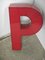 Letter P in Red Plastic, 1970s 1
