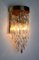 Lámpara de pared Cascade atribuida a Venini de cristal de Murano, Italia, años 60, Imagen 7
