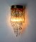 Lámpara de pared Cascade atribuida a Venini de cristal de Murano, Italia, años 60, Imagen 2