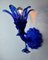 Mid-Century Palm Tree Floral Sconce in Blue Murano Glass from Mazzega, Italy, 1950s 5