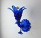 Mid-Century Palm Tree Floral Sconce in Blue Murano Glass from Mazzega, Italy, 1950s 3