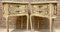 Two Drawers Painted in Light Beige Wood Kidney Nightstands, 1940s, Set of 2, Image 3