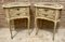 Two Drawers Painted in Light Beige Wood Kidney Nightstands, 1940s, Set of 2 2