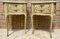 Two Drawers Painted in Light Beige Wood Kidney Nightstands, 1940s, Set of 2, Image 4