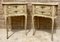 Two Drawers Painted in Light Beige Wood Kidney Nightstands, 1940s, Set of 2, Image 1