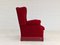 Fauteuil en Velours Rouge Foncé, Danemark, 1970s 10