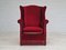 Danish Armchair in Dark Red Velour, 1970s 14