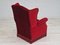 Danish Armchair in Dark Red Velour, 1970s 8