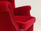 Danish Armchair in Dark Red Velour, 1970s, Image 12