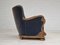 Art Deco Danish Relax Chair in Original Ocean Blue Velour, 1950s, Image 16