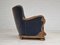 Fauteuil Relax Art Déco en Velours Bleu Océan Original, Danemark, 1950s 16