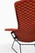 Easy Bird Chair in Black Lacquered Metal and Red Fabric attributed to Harry Bertoia, 1950s 7
