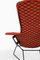 Easy Bird Chair in Black Lacquered Metal and Red Fabric attributed to Harry Bertoia, 1950s, Image 7