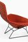 Easy Bird Chair in Black Lacquered Metal and Red Fabric attributed to Harry Bertoia, 1950s, Image 6