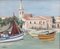 Yves Brayer, El puerto de Grau Du Roi, años 50, óleo sobre lienzo, enmarcado, Imagen 2