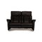 Ergoline Plus Zwei-Sitzer Sofa aus schwarzem Leder von Willi Schillig 1