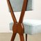 Vintage Chairs in Beech and Velvet, 1950s, Set of 4, Image 8