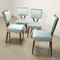 Vintage Chairs in Beech and Velvet, 1950s, Set of 4 3